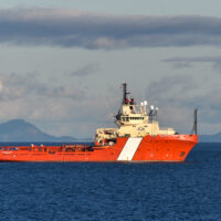 Atlantic Raven on the Pacific Coast of Canada. Example of an anchor handling tug supply (AHTS) vessel with sufficient bollard pull to act as an ETV.