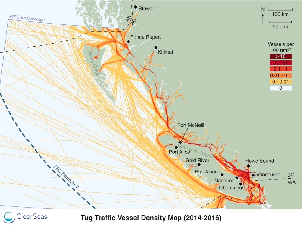 Tug Traffic Vessel Density Map