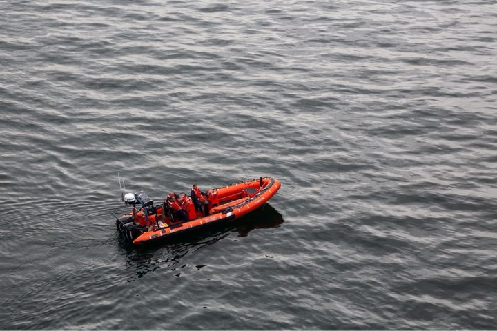 Search and Rescue boat in open ocean